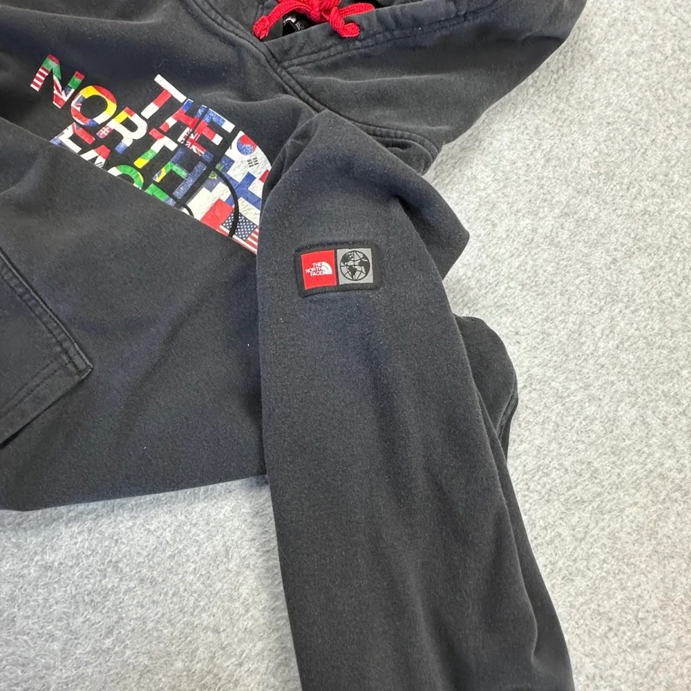 The North Face Mens International Collection Flag Logo Hoodie Black XL